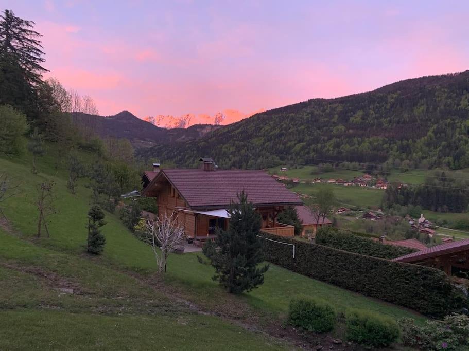 Les Villards-sur-Thônes Androsace Appartement Dans Chalet Bois Avec Jacuzzi Privatif Terrasse Et Vue Montagne מראה חיצוני תמונה